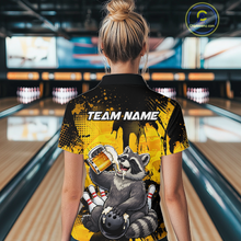 Load image into Gallery viewer, Custom Beer Raccoon Bowling Jersey for Women Bowling Polo &amp; 1/4 Zip Bowling Team Shirts HNT270
