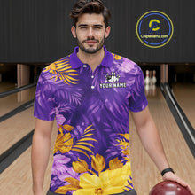 Load image into Gallery viewer, Custom Flowers Bowling Jersey for Men Polo &amp; 1/4 Zip Bowling Team Shirts Bowling League HNT213