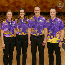 Load image into Gallery viewer, Custom Flowers Bowling Jersey for Men Polo &amp; 1/4 Zip Bowling Team Shirts Bowling League HNT213