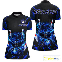 Load image into Gallery viewer, Custom Thunder Wolf Bowling Jersey for Women Bowling Uniform Polo &amp;1/4 Zip Bowling Team Shirts HNT250