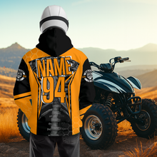 Load image into Gallery viewer, Personalized Orange Atv Racing Hoodie Custom Name &amp; Number Quad Bike Rider Motocross Shirt For Men Women  NHN002