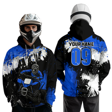 Load image into Gallery viewer, Blue ATV Motocross Hoodie Personalized Upf30+ Adult&amp;Kid Quad Bike Shirt Atv Mx Off-Road Extreme NHN003