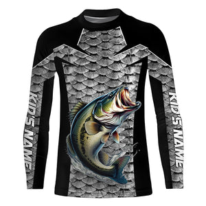 Personalized Bass Fishing Jerseys, Bass Fishing scales Custom Long Sleeve Fishing tournament shirts TTN58