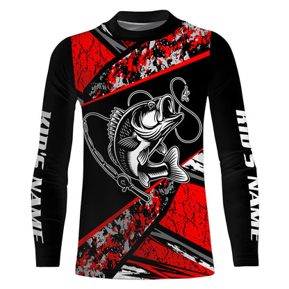 Personalized Bass Fishing Jerseys, Custom Long Sleeve Bass Fishing Tournament Fishing Shirts TTN95