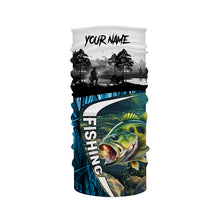 Load image into Gallery viewer, Bass fishing blue camo fishing Custom name UV protection performance fishing jerseys TTV17