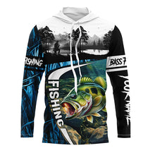 Load image into Gallery viewer, Bass fishing blue camo fishing Custom name UV protection performance fishing jerseys TTV17