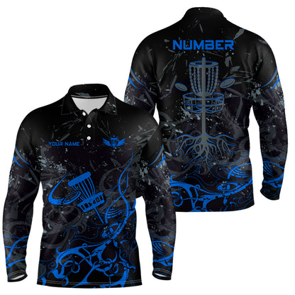 Colors Camo Black Mens Disc Golf Polo Shirts Custom Disc Golf Basket Tree Personalized Golf Gifts For Men TY2