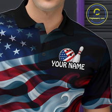 Load image into Gallery viewer, Personalized American Flag Bowling Shirt for Womens Custom Bowling Pattern Team Jersey Shirt YYD0021