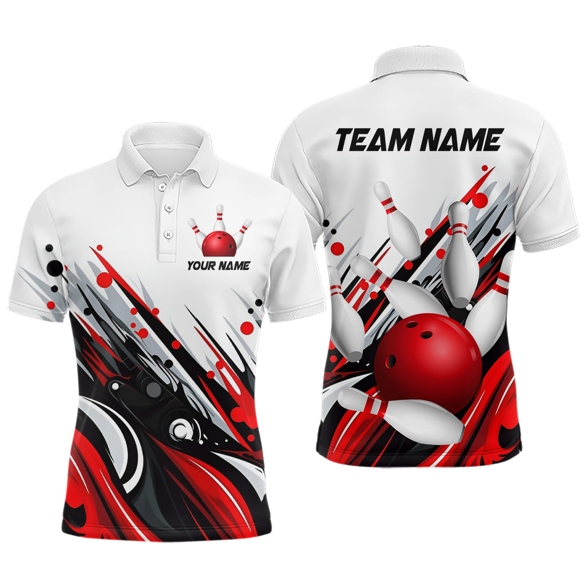 Bowling Shirt For Mens Custom Name Bowling Flame Lightning Team Jersey Shirt YYD0066