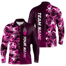 Load image into Gallery viewer, Bowling Shirt For Mens Custom Name Bowling Flame Lightning Team Jersey Shirt YYD0030