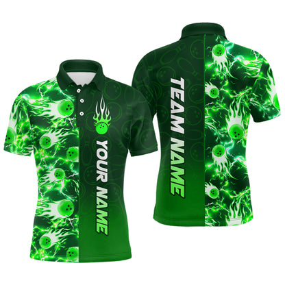 Bowling Shirt For Mens Custom Name Bowling Flame Lightning Team Jersey Shirt YYD0030