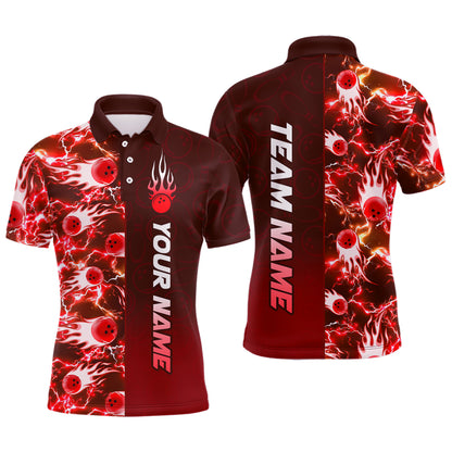 Bowling Shirt For Mens Custom Name Bowling Flame Lightning Team Jersey Shirt YYD0030