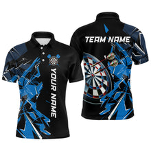 Load image into Gallery viewer, Black White Polo Shirts Custom Name Patriotic Dart Shirts For Men Dart Jerseys | Blue - Purple - Red  YYD0067