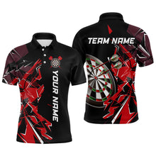 Load image into Gallery viewer, Black White Polo Shirts Custom Name Patriotic Dart Shirts For Men Dart Jerseys | Blue - Purple - Red  YYD0067