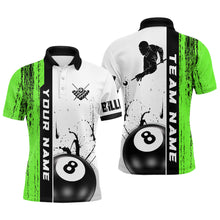 Load image into Gallery viewer, Ball 8 Grunge Ink Style Billiard Polo Shirts For Men Custom Name Billiard Shirt Colors YYD0069