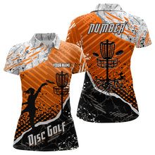 Load image into Gallery viewer, Disc Golf Abstract Grunge Womens Disc Golf Polo Shirt Custom Name And Number Disc Golf Gifts For Woman YYD0037