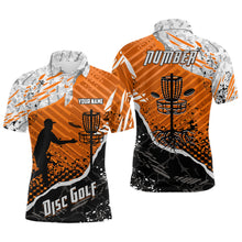 Load image into Gallery viewer, Disc Golf Abstract Grunge Mens Disc Golf Polo Shirt Custom Name And Number Disc Golf Gifts For Men YYD0037