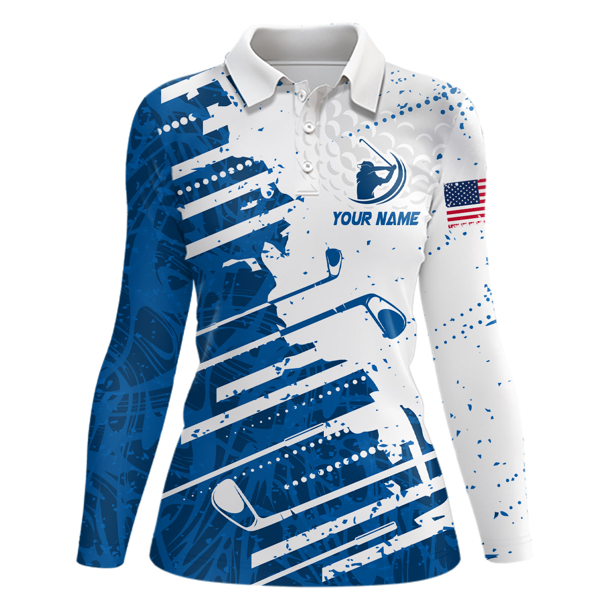 Best Golf Polo Shirts For Womens Custom Name, Golf Abstract Grunge Shirt Gifts YYD0042