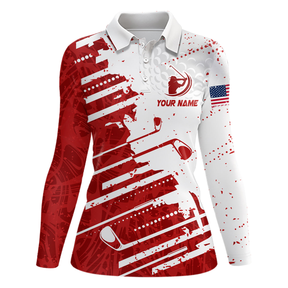 Best Golf Polo Shirts For Womens Custom Name, Golf Abstract Grunge Shirt Gifts YYD0042