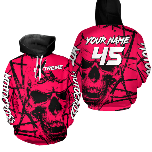 Pink Motocross Hoodie Custom for Men Women Dirt Bike Racing Hoodie Riding Shirt MH159