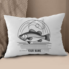 Load image into Gallery viewer, Bass fishing nets bass fish line drawing pillow gift for fisherman A63