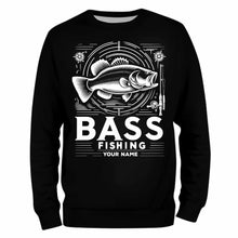 Load image into Gallery viewer, Sweatshirt - Bass fishing custom name personalized fishing shirt A53