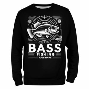 Sweatshirt - Bass fishing custom name personalized fishing shirt A53