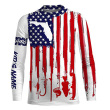 Load image into Gallery viewer, Florida America flag UV protection performance fishing shirts A33