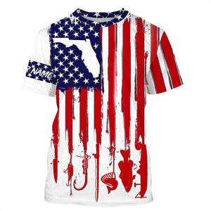 Florida America flag UV protection performance fishing shirts A33