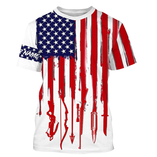 American flag hunting tools shirt personalized gift for hunter A14