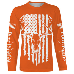 American Flag Deer Hunting Personalized Deer Skull Hunting Shirt For Hunters A45