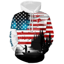 Load image into Gallery viewer, USA flag long sleeve fishing shirt UV protection personalized fishing shirt A71