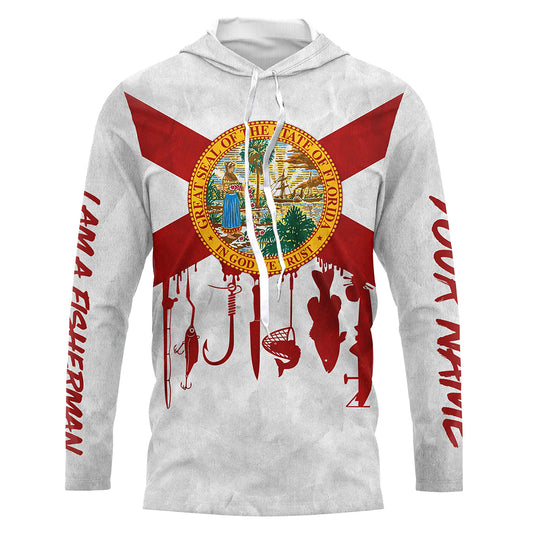 Florida flag UV protection I am a fisherman fishing shirt A24