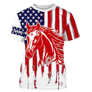 American Flag Patriotic Horse Shirt - A12