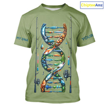 Load image into Gallery viewer, Fishing - It&#39;s in my DNA - UV protection fishing shirt for fisherman A72