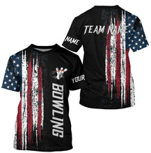 Load image into Gallery viewer, American flag bowling shirt for men and women custom bowling jersey for team Patriots bowlers shirt BL01