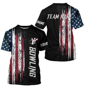 American flag bowling shirt for men and women custom bowling jersey for team Patriots bowlers shirt BL01