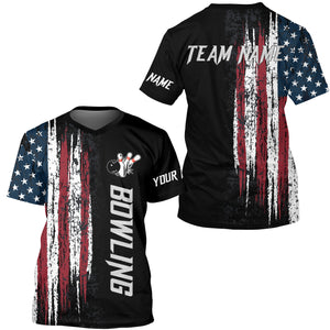 American flag bowling shirt for men and women custom bowling jersey for team Patriots bowlers shirt BL01