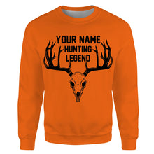 Load image into Gallery viewer, Deer Hunting Legend Personalized Custom Name Deer Skull Hunting Shirt For Hunters A46