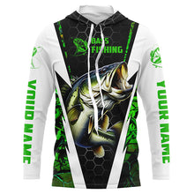 Load image into Gallery viewer, Personalized Bass Fishing jerseys, Bass Fishing Long Sleeve Fishing tournament shirts | green camo IPHW3680