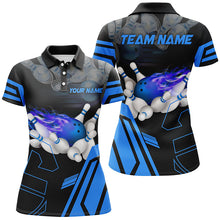 Load image into Gallery viewer, Custom Blue Bowling Polo Shirts For Men, Strike Bowling Team Jerseys Bowlers Outfits IPHW5223