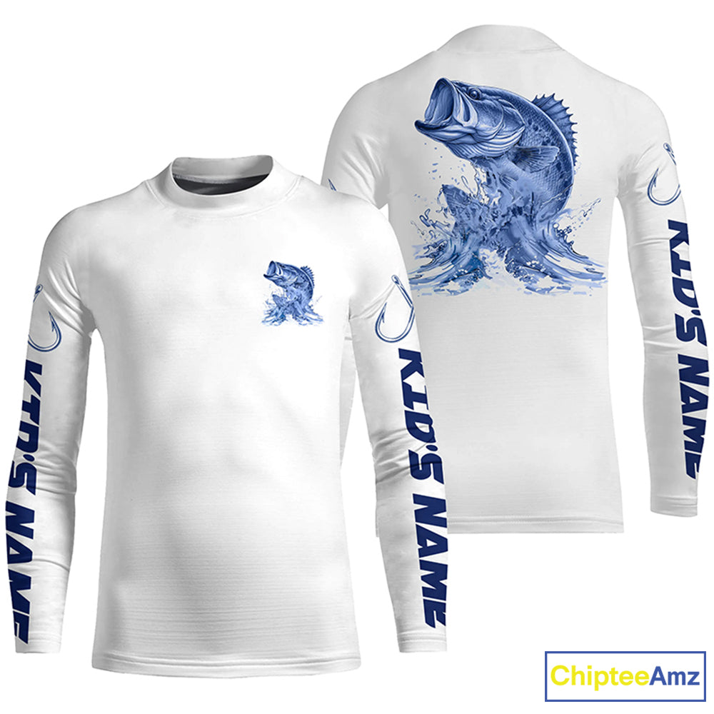 Personalized Largemouth Bass Long Sleeve Performance Fishing Shirts, Bass Fishing Jersey IPHW6407