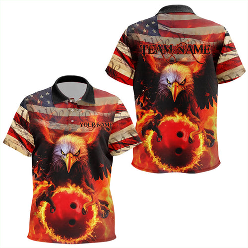 American Flag We The People Custom Patriotic Eagle US Bowling Team Polo Shirts For Kid IPHW5287