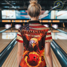 Load image into Gallery viewer, US Flag We The People Custom Eagle Bowling Shirts For Women, Patriotic Bowling Jerseys IPHW5287