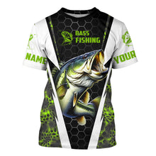 Load image into Gallery viewer, Personalized Bass Fishing jerseys, Bass Fishing Long Sleeve Fishing tournament shirts | green camo IPHW3515