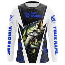 Load image into Gallery viewer, Personalized Bass Fishing jerseys, Bass Fishing Long Sleeve Fishing tournament shirts | blue camo IPHW3517