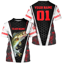 Load image into Gallery viewer, Personalized Bass Fishing Sport Jerseys, Bass Fishing Long Sleeve Tournament Shirts | Red Camo IPHW4576