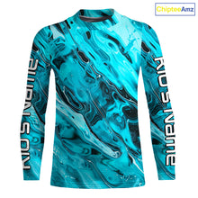 Load image into Gallery viewer, Blue Water Ripple Camo Custom Long Sleeve Performance Fishing Shirts, Uv Protection Fishing Jerseys IPHW5969