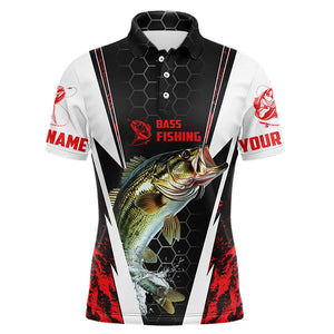 Custom Largemouth Bass Fishing Sport Jerseys, Bass Fishing Tournament Polo Shirts | Red Camo IPHW4405