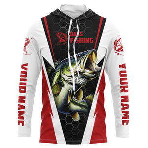 Personalized Bass Fishing jerseys, Bass Fishing Long Sleeve Fishing tournament shirts | red IPHW3400